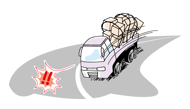過積載トラックのイラスト